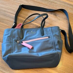 Kate Spade Gray and Pink Tote Bag